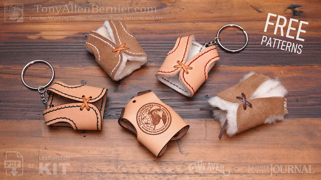 FREE Patterns & Tutorial for Sheepskin or Leather Biker Vest keychain. Free Leather Patterns.