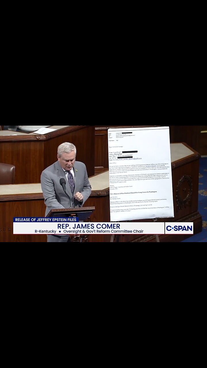 Rep. Comer CALLS OUT Hakeem Jeffries Over Epstein Email On House Floor