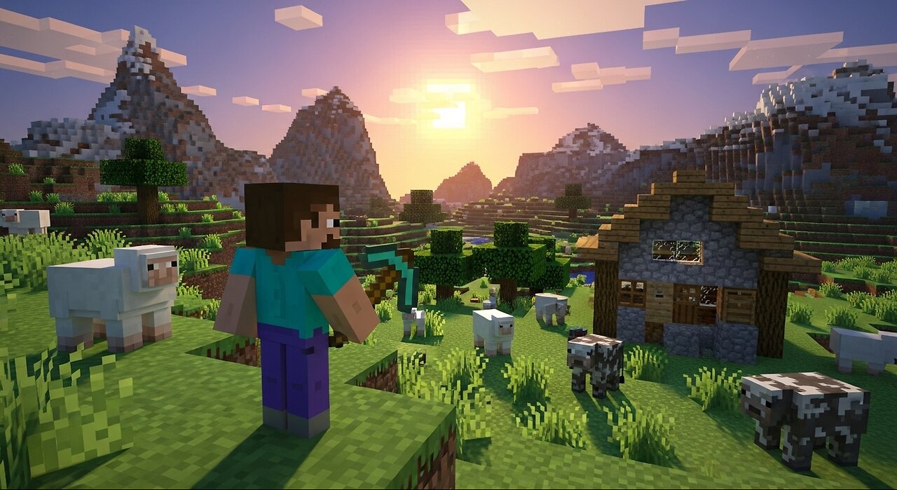 Minecraft Steve Playing MineCraft