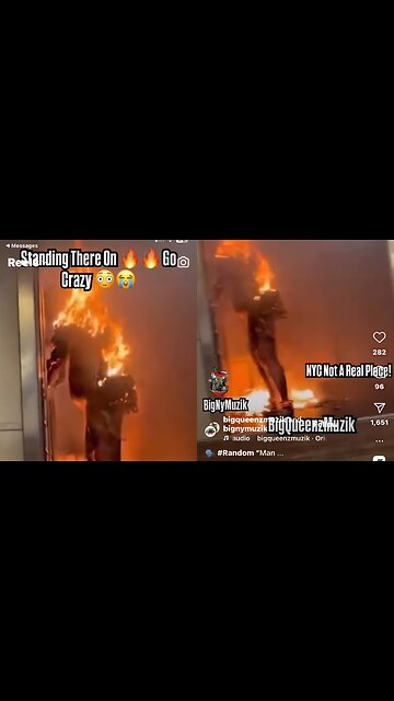 Footage of the woman burning alive on NYC Subway Train