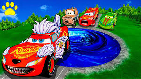 “Lightning McQueen Becomes a Werewolf in a Mysterious Pit | Pixar Parody Adventure 🐺🚗”