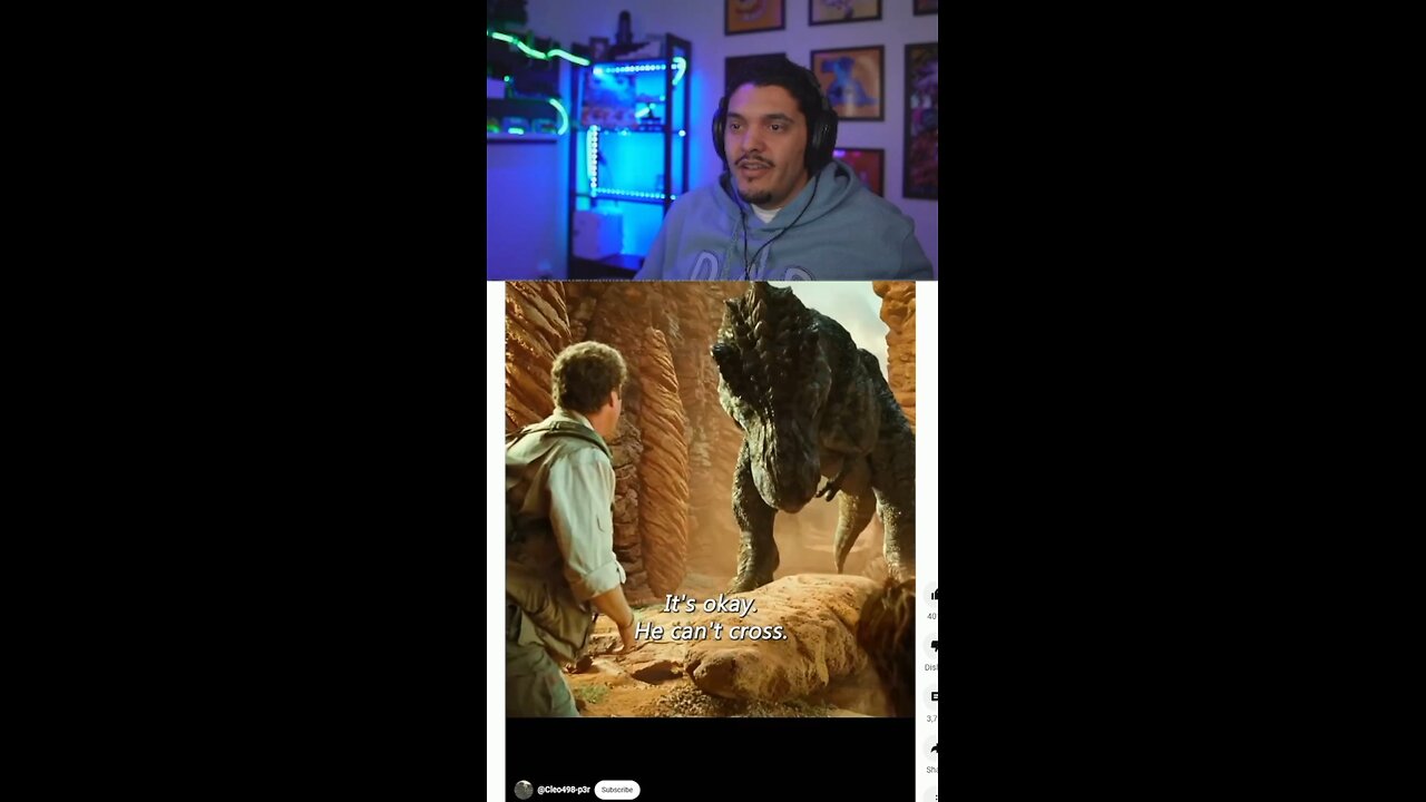 Never disrespect a dinosaur! #dino #dinosaur #funny #movie #reaction