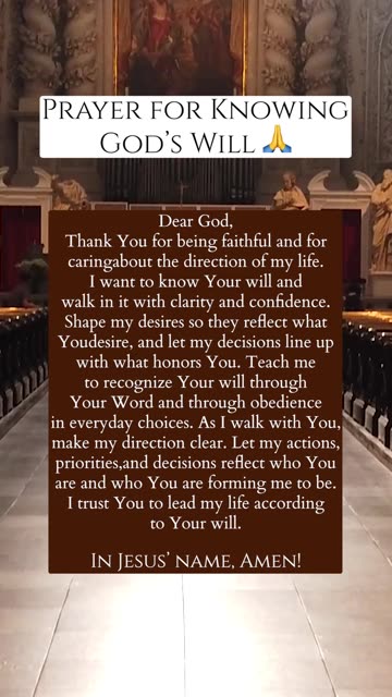 A Prayer for Knowing God's Will