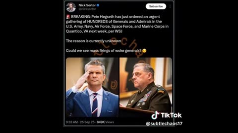 Hegseth calling meeting ..