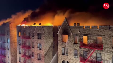 Massive fire break out in 150-unit department building in New York city