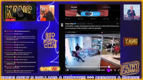 shop lifter knocked the f out with soda!