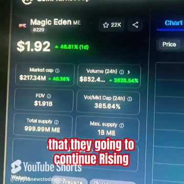 magic eden crypto ME coin price prediction! #fyp