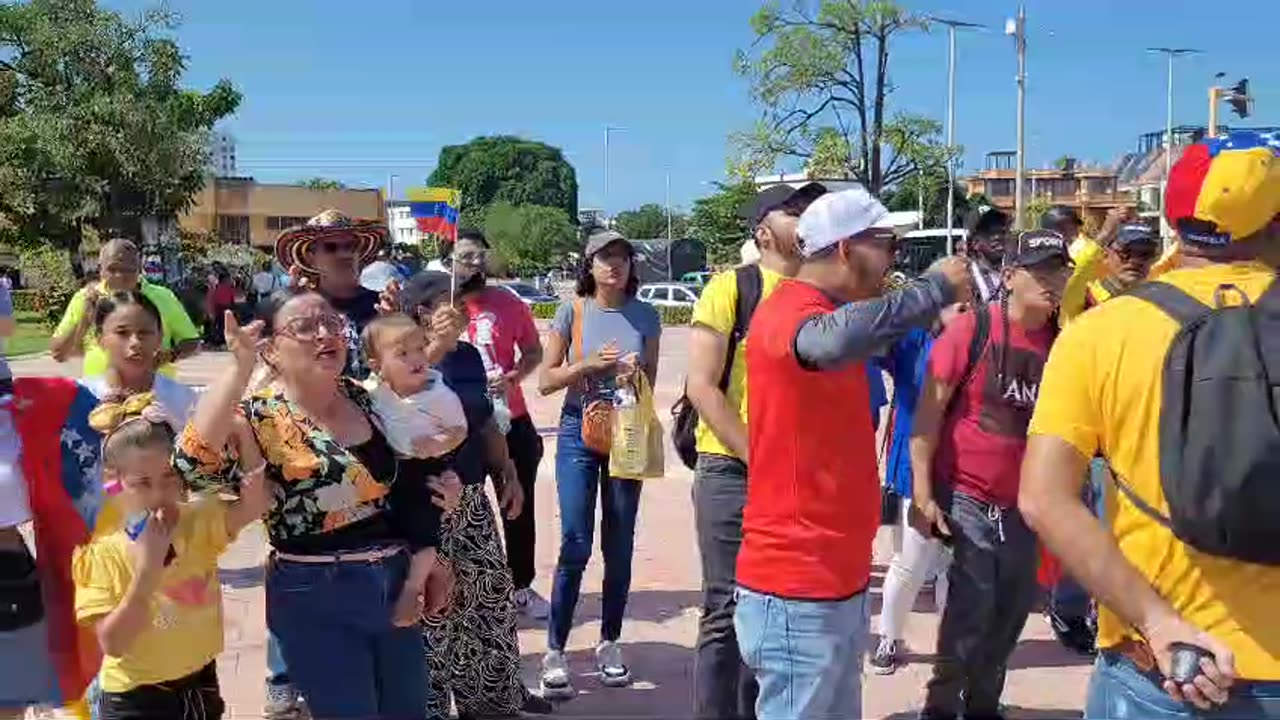 Protesta de venezolanos en Cartagena