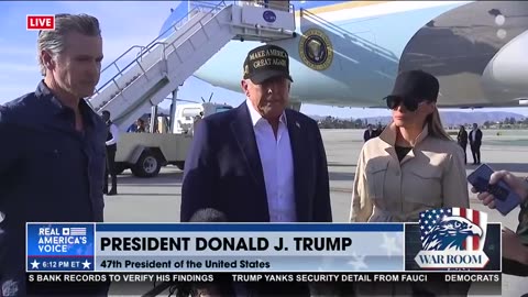 Trump vows to rebuild Los Angeles during press brief with Gavin Newsom at LAX