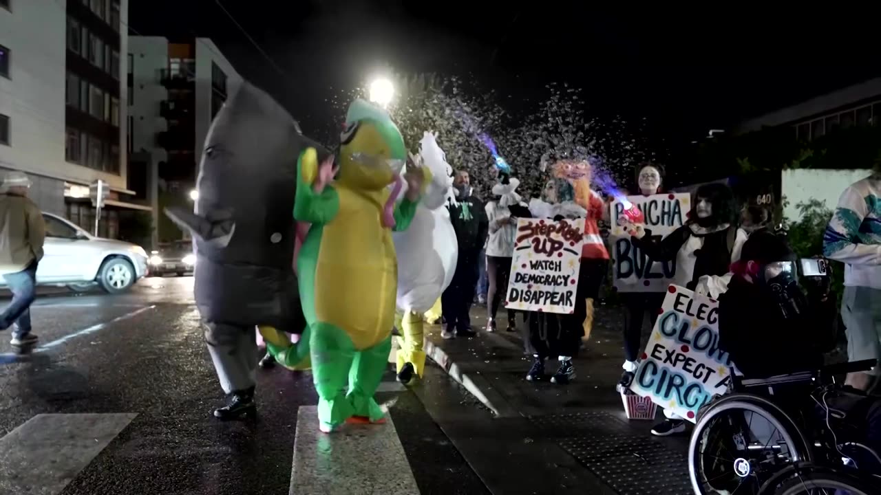 Costumed Portland protesters push back against 'war zone' label