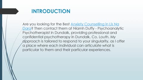 Anxiety Counselling in Lis Na Dara