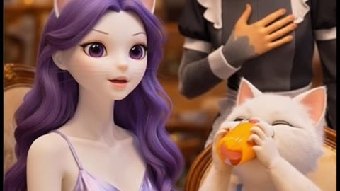 Polite Maid Cat Serves Juice 🍊🐱