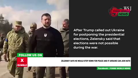 President Zelensky of Ukraine will resign for the sake of peace