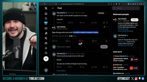 Tim Pool SOLD To Daily Wire Is FAKE NEWS, Even Alex Jones SLAMS Jew Obsessed Podcasters
