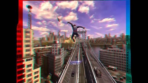 3D Anaglyph Spiderman vs Sandman