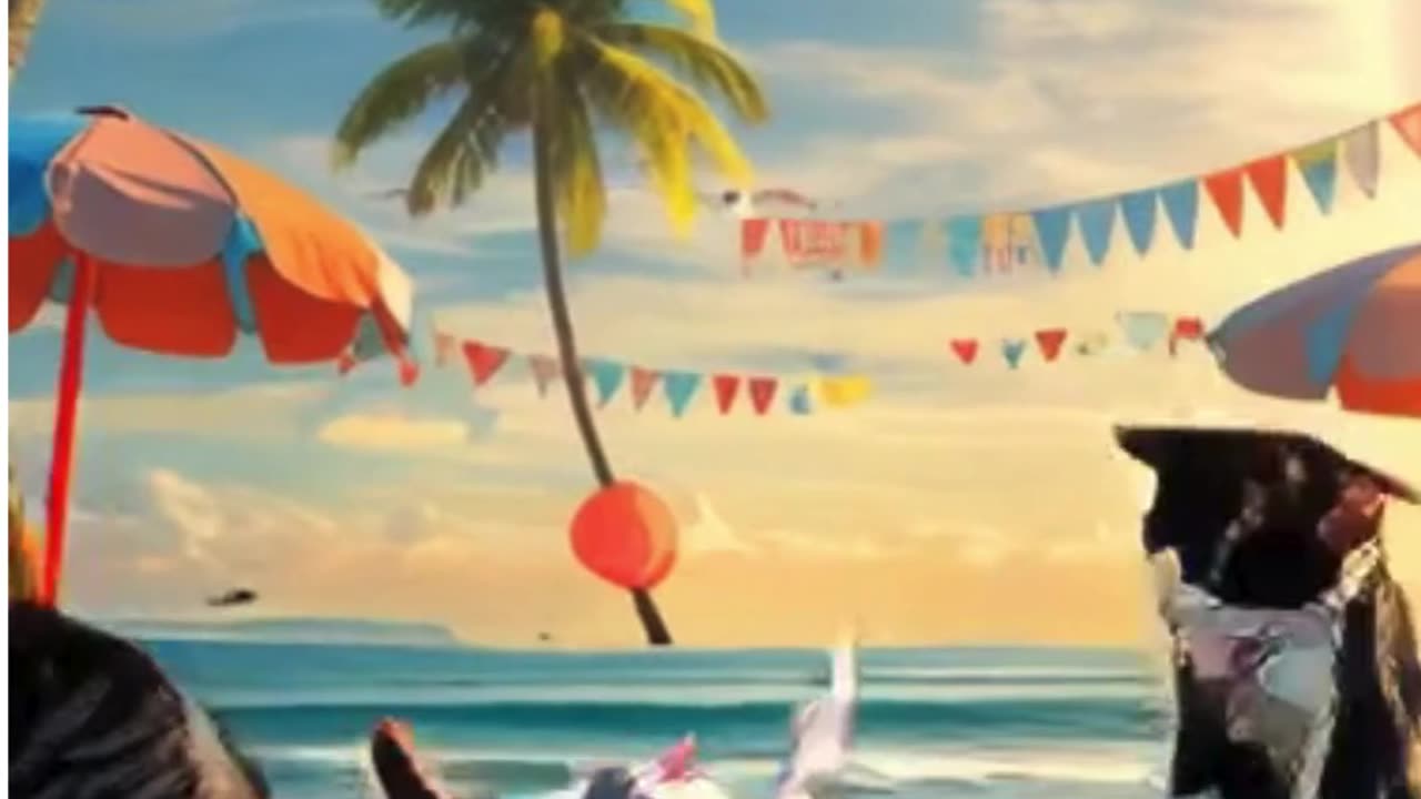 funny cats dance at beach party 2025