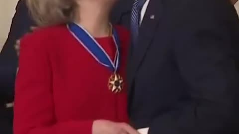 Joe Biden awards Hillary Clinton with Presidential Medal of Freedom, except Obama