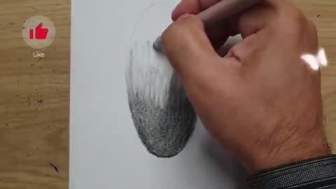 3D art floating ball easy on paper pencil shade