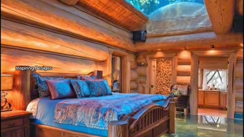 Wow! Absolutely stunning log cabin with an aquarium ceiling!
