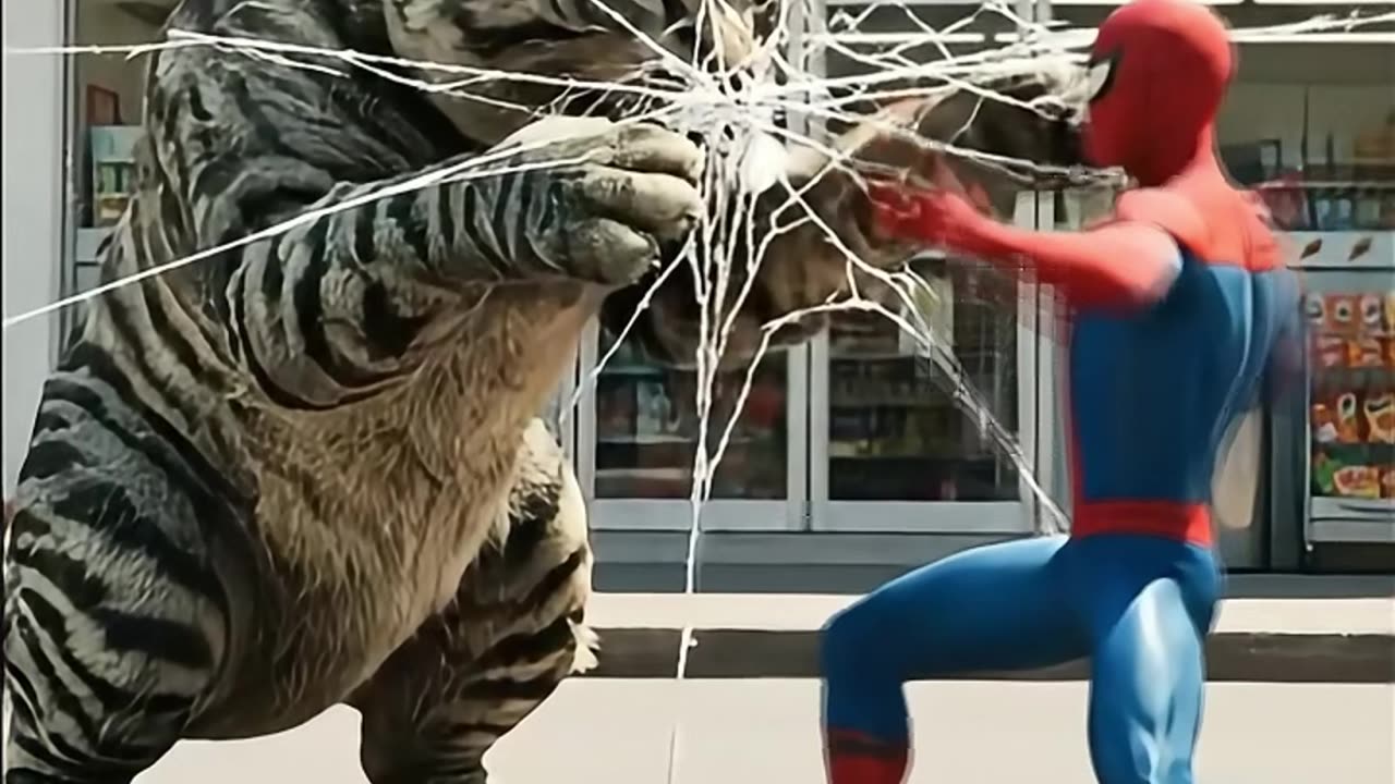 TAIGER fighting Spiderman #aicat