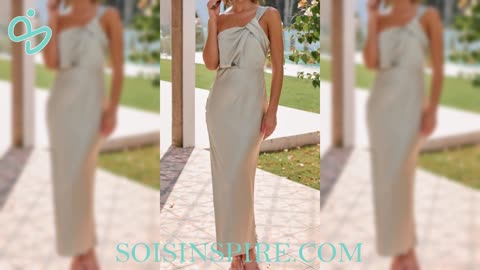 Knotted Single Shoulder Maxi Dress