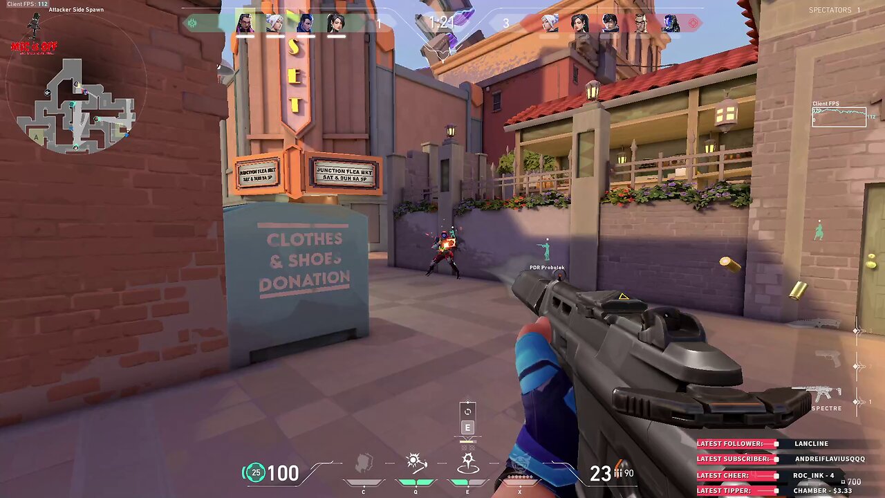 4 enemies killed on Sunset map from Valorant