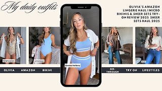 *Olivia Lingerie Try-On Haul 2025 👙 | Amazon Micro Bikinis & Sheer Sets Review | ASMR Haul #ootd