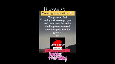 🗣The Pain From Today Is The Strength For Tomorrow‼️💪#Motivation #MorningQuote #Quote #Sobriety