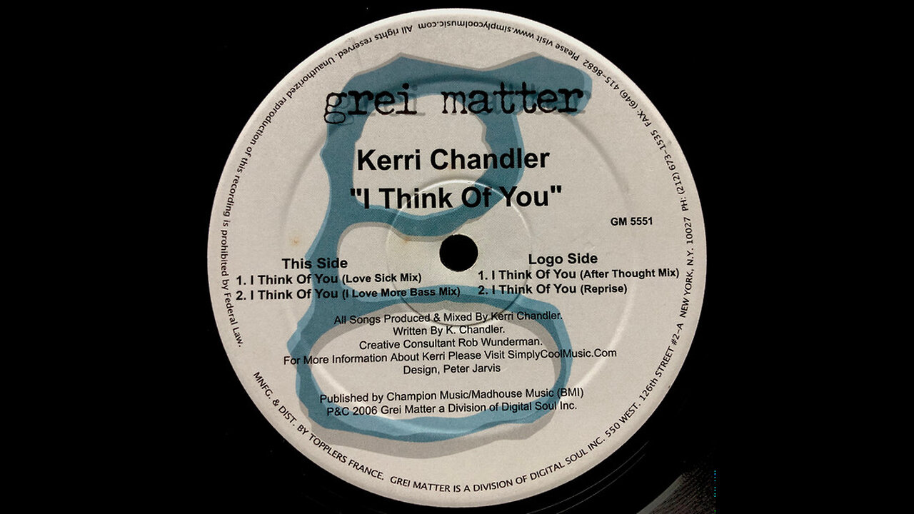 Kerri Chandler: I think of you [GM-5551] [2006]