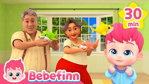 Baby Shark with Grandparents Doo Doo Doo | Bebefinn Family Nursery Rhymes for Kids