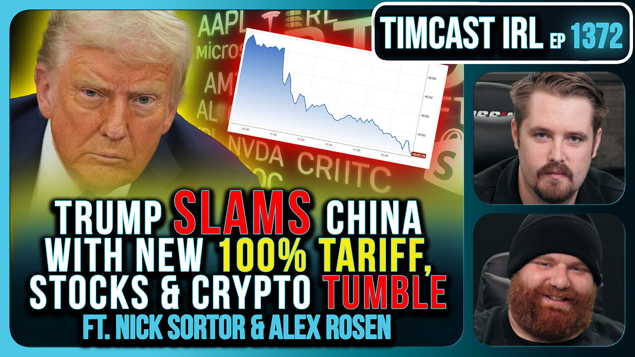 Trump SLAMS China With NEW 100% Tariff, Stocks & Crypto TUMBLE | Timcast IRL