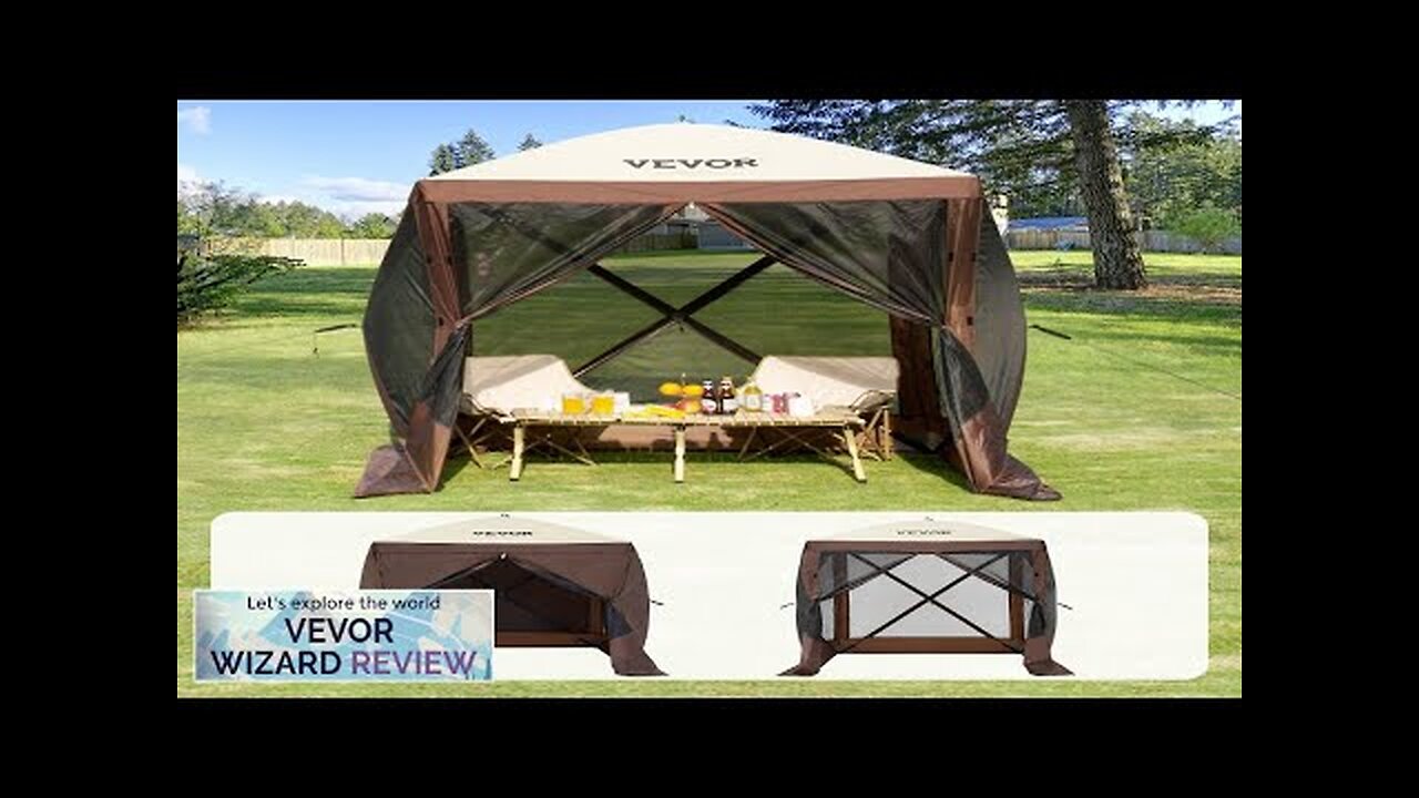 VEVOR Pop Up Gazebo Tent Pop-Up Screen Tent 4 Sided Canopy Sun Review