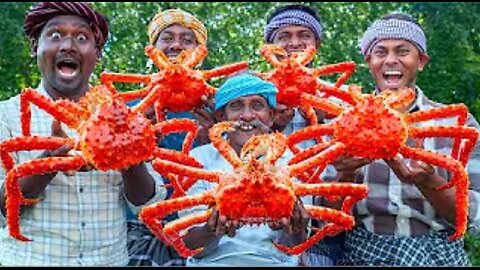 KING CRAB | Big Size Crab Recipe Cooking in American Village | VCC Cooking in USA