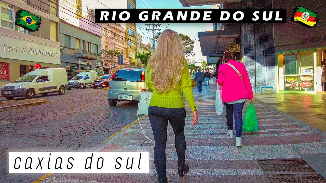 Walking in Downtown Caxias do Sul — Júlio de Castilhos Street — Rio Grande do Sul, Brazil 【 4K 】