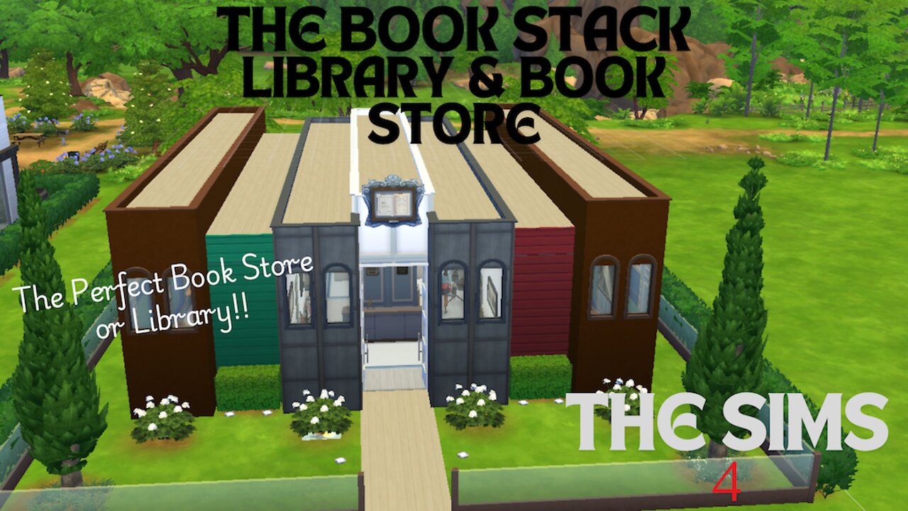 Sims 4 - Speed build a Cool Library! The Book Stack!