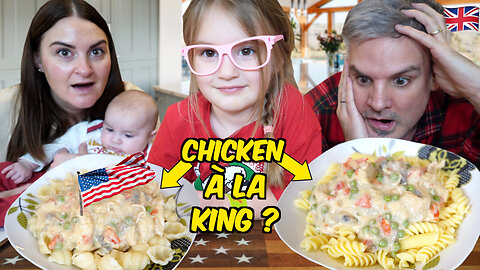 Brits Try Chicken à la King for the first time! (Like a Hug from Grandma) !