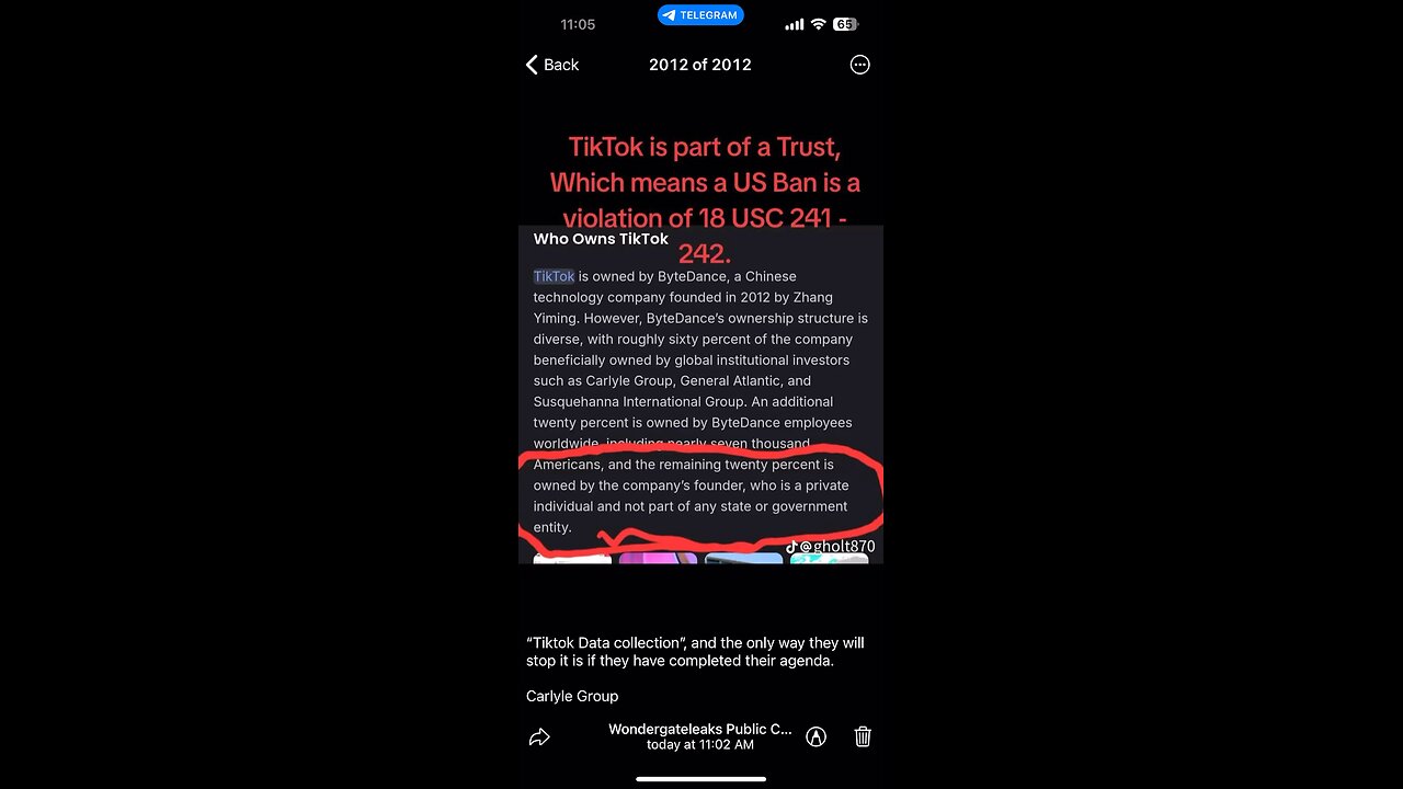 Tiktok and The Carlyle Group Connection