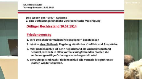 Die ＂BRD-GmbH＂ Vortrag von Dr. Klaus Maurer in Bautzen 2024