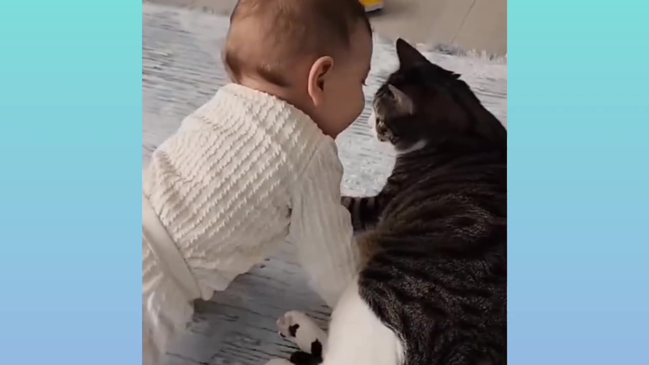 The best friendship between a cat and a child 🧑‍🦰😻