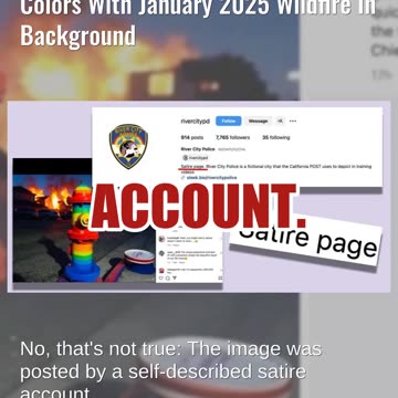 Fact Check: FAKE Photo Shows Fire Hydrant In Rainbow Colors With January 2025 Wildfire In Background