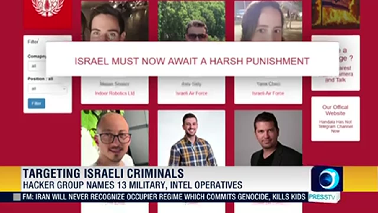 Hacker group exposes Israeli's service men in genocide