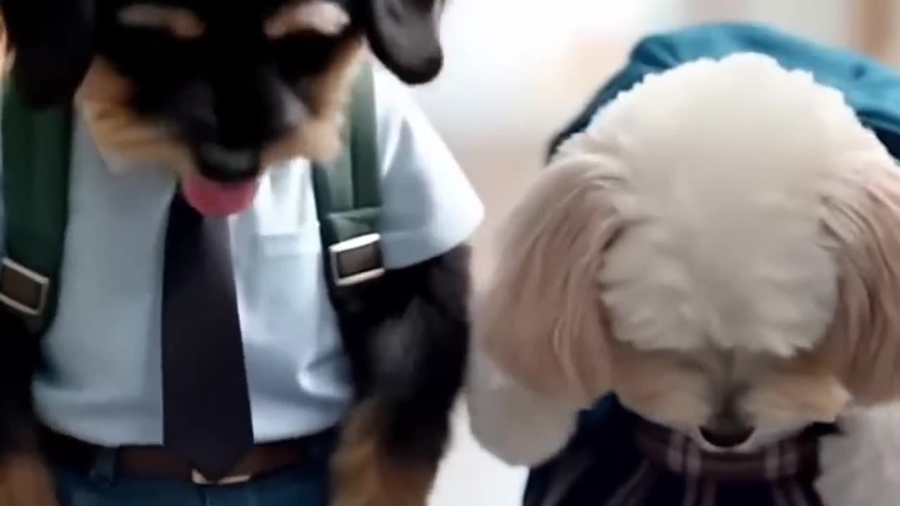 A poor dog goes to school, so friends mocked him