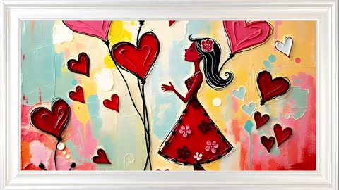 TV Screensaver | TV Static Screensaver | TV Art Screensaver Framed - Valentine's Day