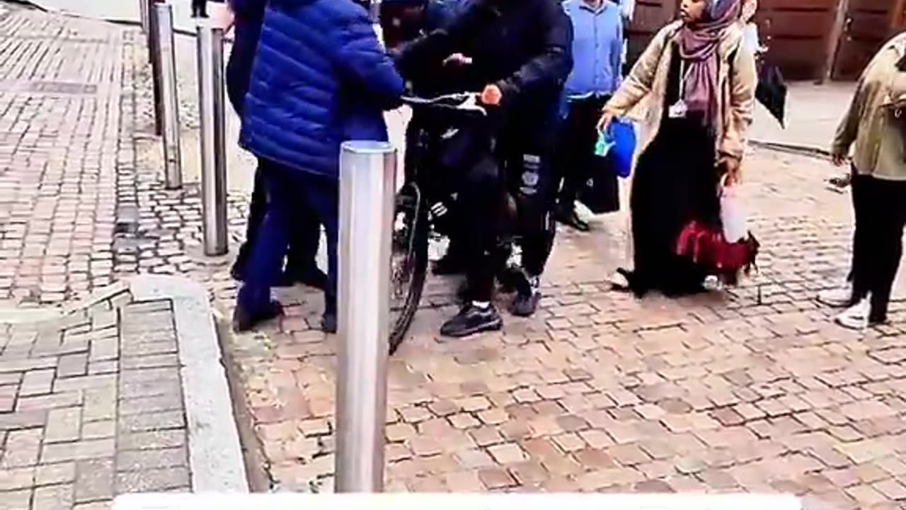 Two "boys" try to steal a bike..