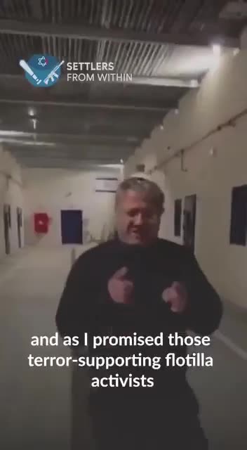 Ben-Gvir shows off the prison where the Global Sumud Flotilla activists will be held before their deportation