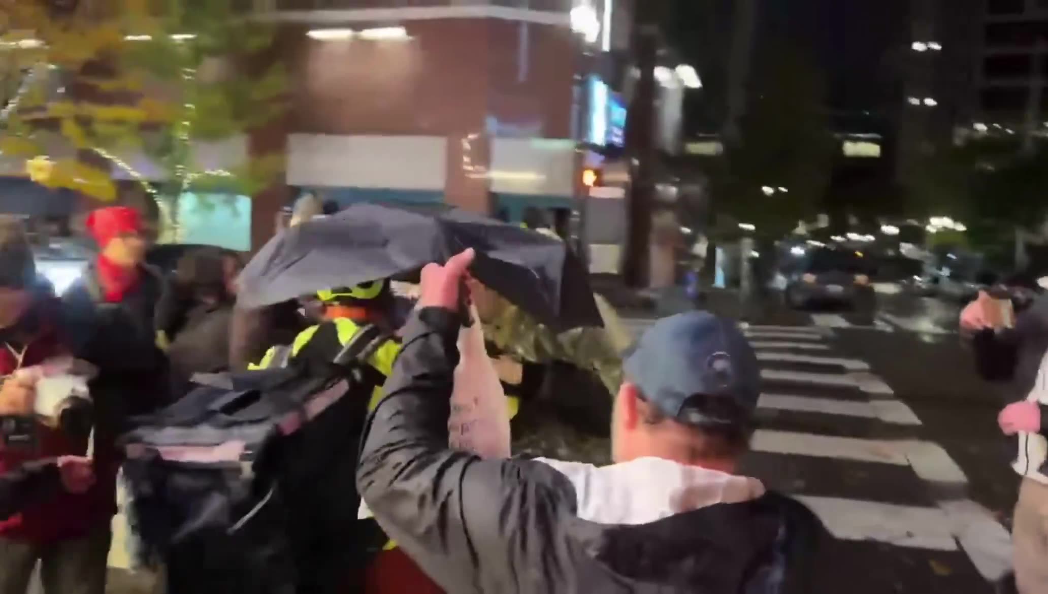 Here’s a man defending himself after being bumped off his bike by a crazy old man! Antifa