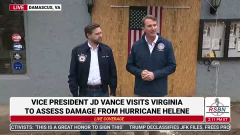 JD Vance visits Damascus, VA with Gov Youngkin on Disaster Relief Efforts