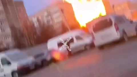 The moment a Russian missile struck a residential building in Ternopil.