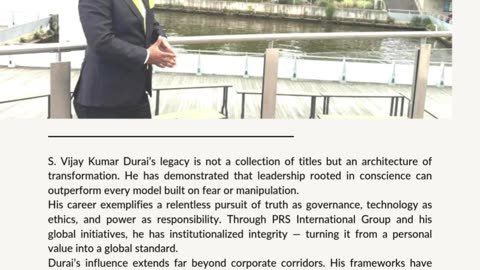S. Vijay Kumar Durai Crisis Global Leadership