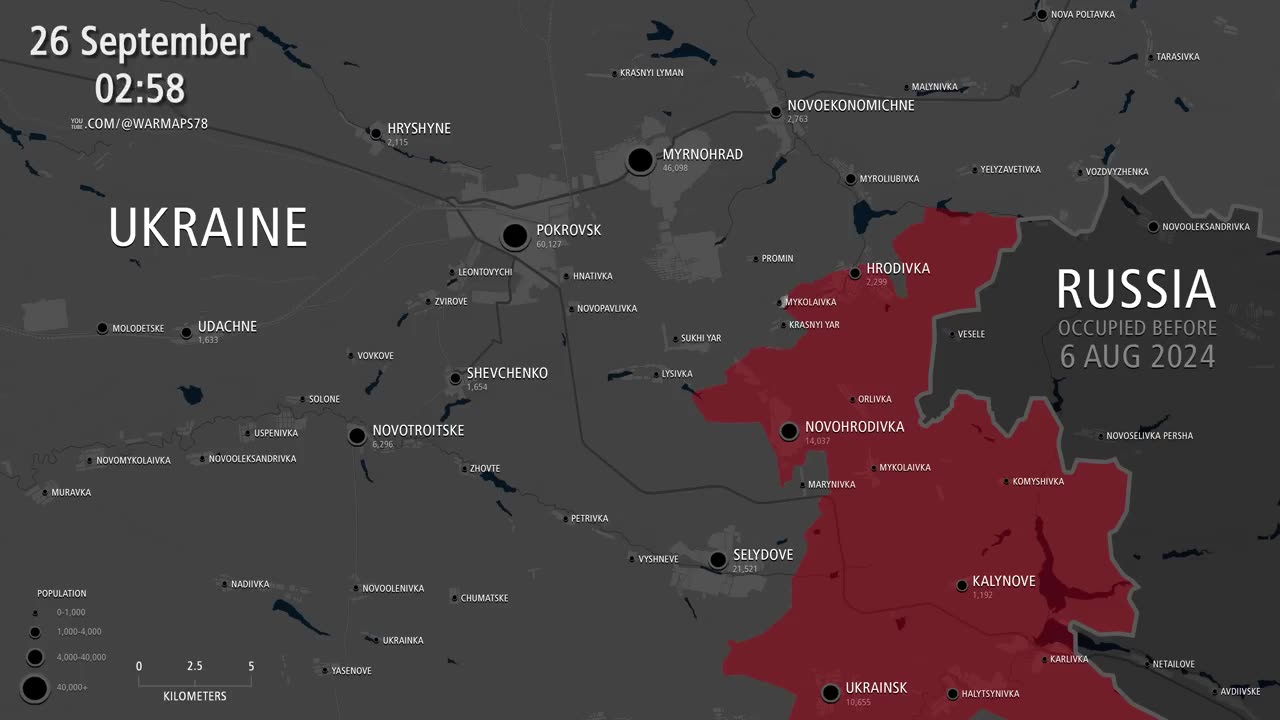 Russian Invasion of Ukraine: Pokrovsk Offensive (New Map) - Every Day [Aug 6 2024 to Jan 12 2025]